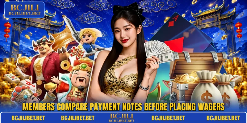 Members compare payment notes before placing wagers Members compare payment notes before placing wagers