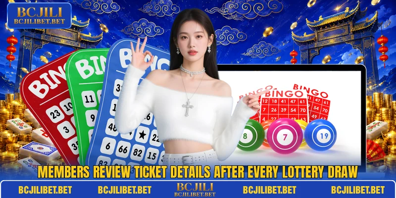 Members review ticket details after every lottery draw