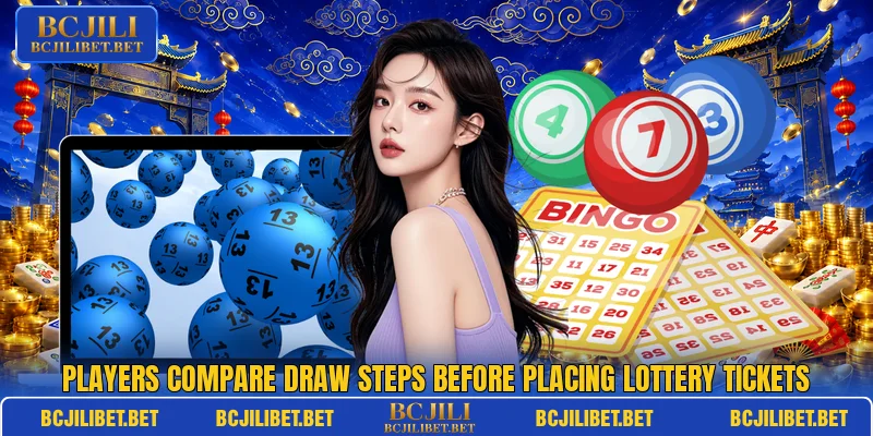 Players compare draw steps before placing lottery tickets