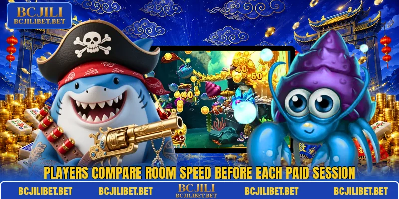 Players compare room speed before each paid session