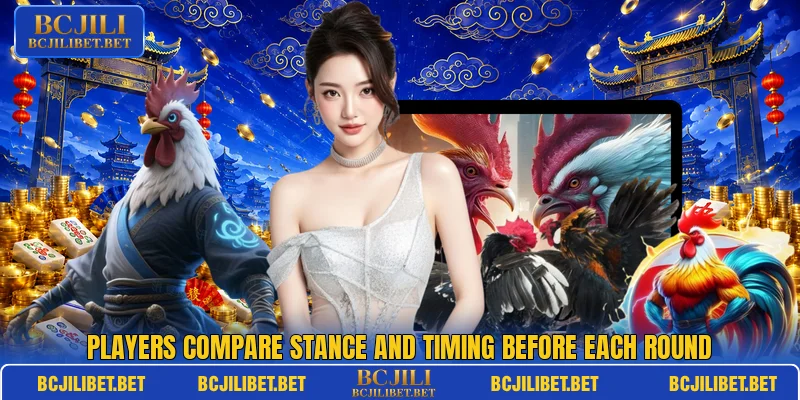 Players compare stance and timing before each round