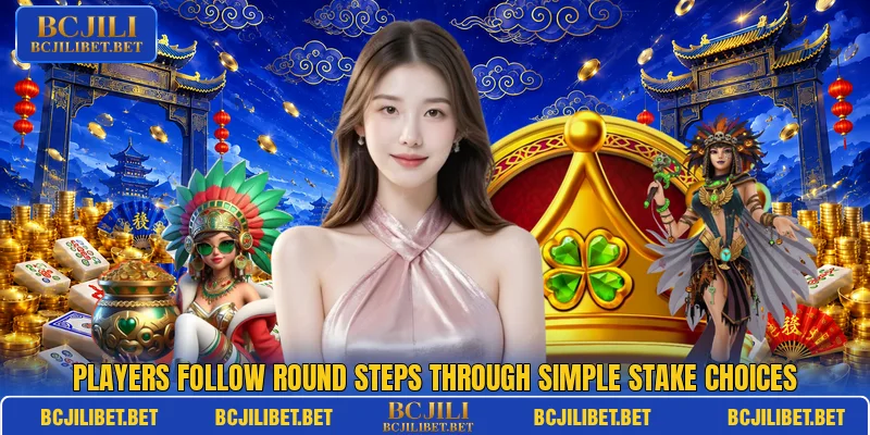 Players follow round steps through simple stake choices