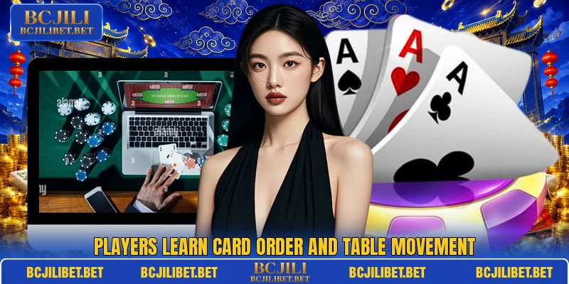 Players learn card order and table movement