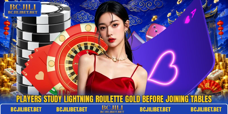 Players study Lightning Roulette Gold before joining tables